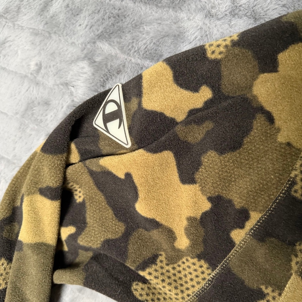 Champion Fleece Shirt Jacket Mens Medium Green Camo Snap Honeycomb V7472P - Picture 6 of 10